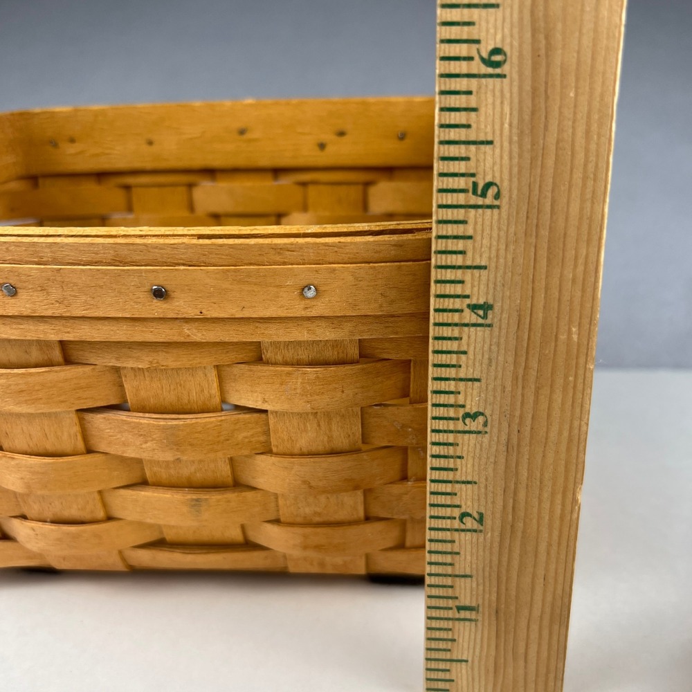 Longaberger Recipe Basket Small Brown Wood Lid Protector 17418 Farmhouse Decor - Picture 10 of 16